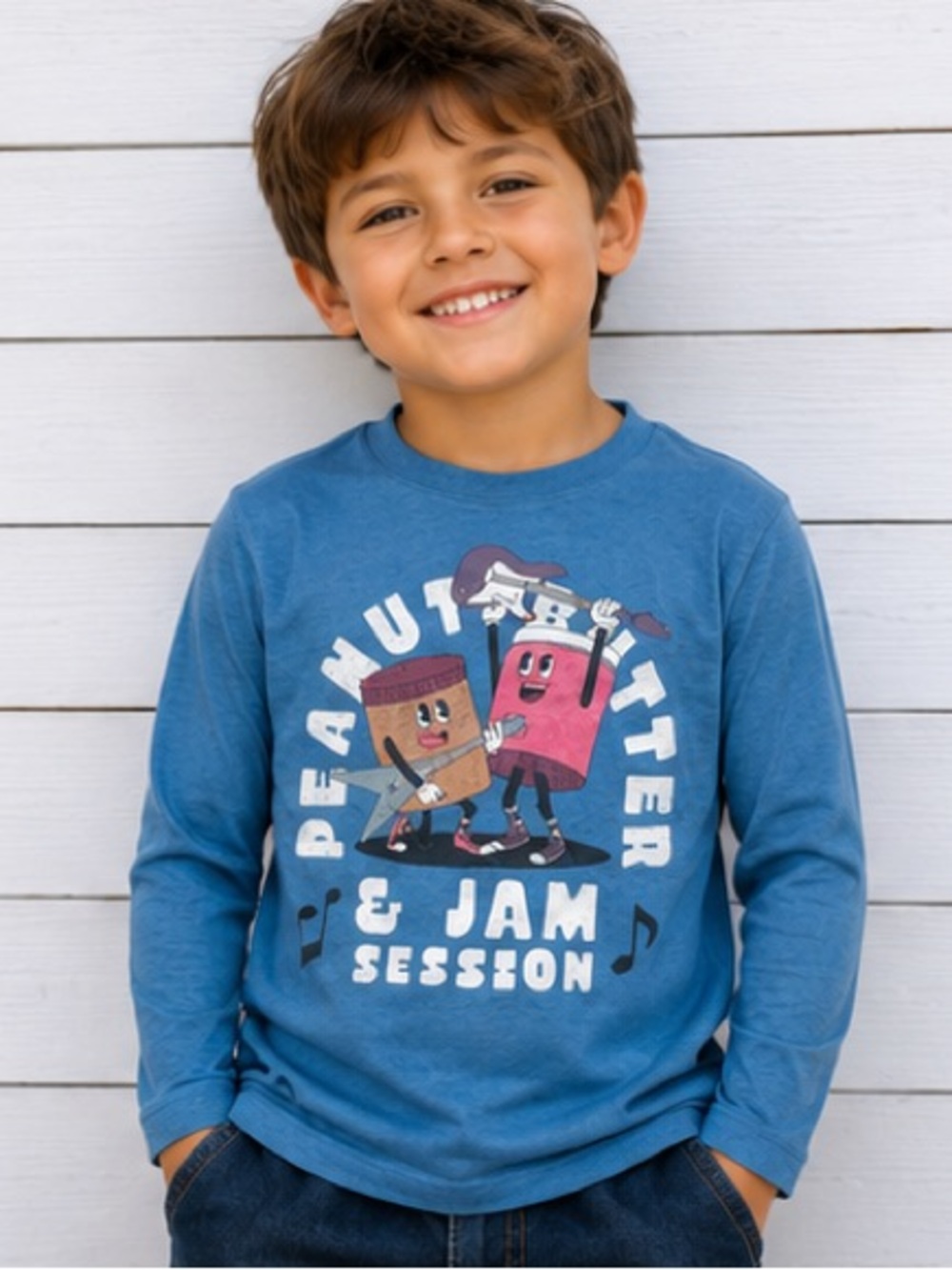 Old Navy Kids Peanut Butter & Jam Session Long Sleeve Graphic Tee Shirt 5T